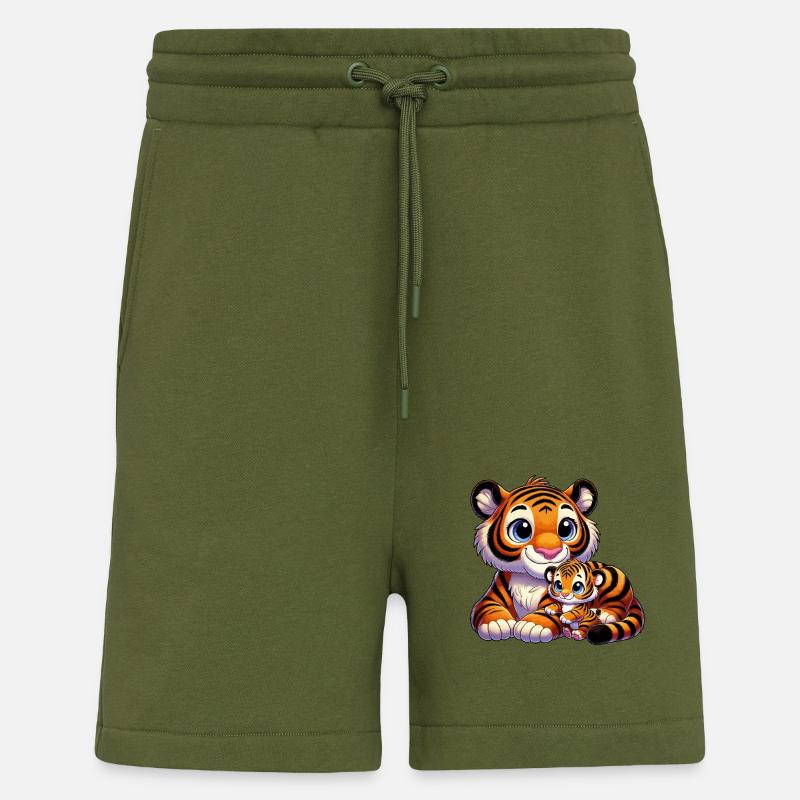Tigermutter mit Kind - Shorts - made by SPREAD - MOSS GREEN