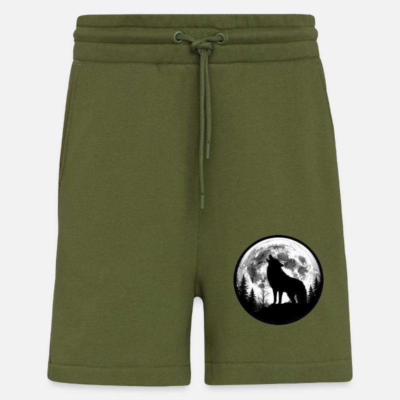 Heulender Wolf 3458646 - Shorts - made by SPREAD - MOSS GREEN