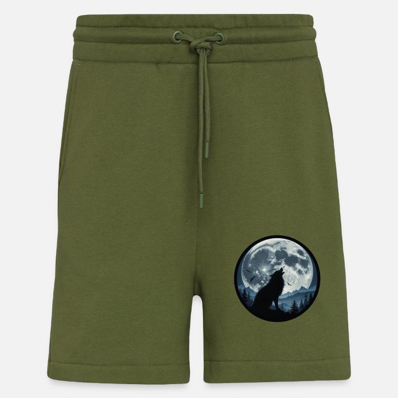 Heulender Wolf 3458647 - Shorts - made by SPREAD - MOSS GREEN
