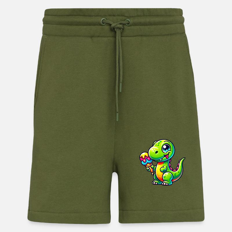 Dino Comic Glace - Short bio décontracté fabriqué en UE - MOSS GREEN