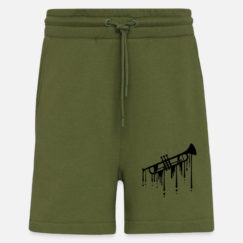 Trompette Graffiti Drop - Short bio décontracté fabriqué en UE - MOSS GREEN