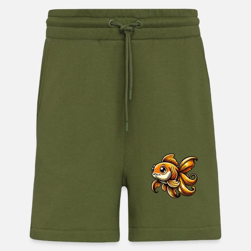 Goldfisch Comic - Shorts - made by SPREAD - MOSS GREEN