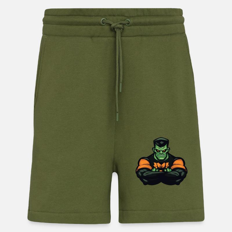 Zombie Halloween Comic - Shorts - made by SPREAD - MOSS GREEN