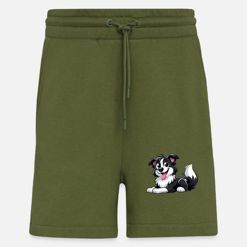 Border Collie 4 - Shorts - made by SPREAD - MOSS GREEN
