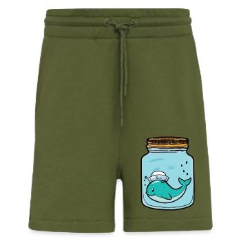 Baleine, Poisson, Poisson, Aquarium, Zoologie, Zoo, Animaux - Short bio décontracté fabriqué en UE - MOSS GREEN - Devant