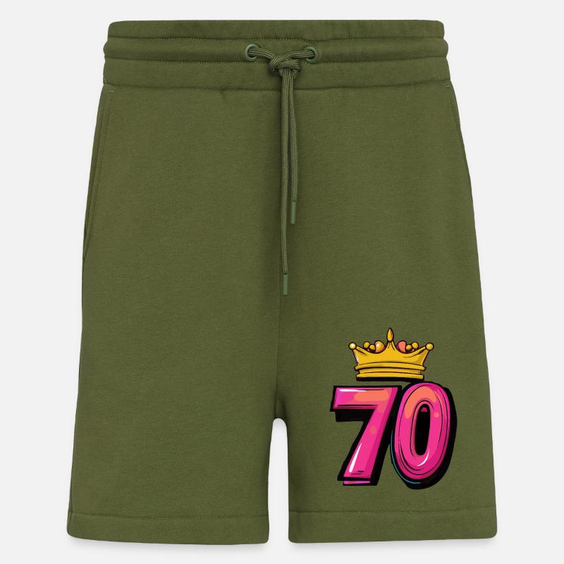 Couronne à 70 chiffres - Short bio décontracté fabriqué en UE - MOSS GREEN