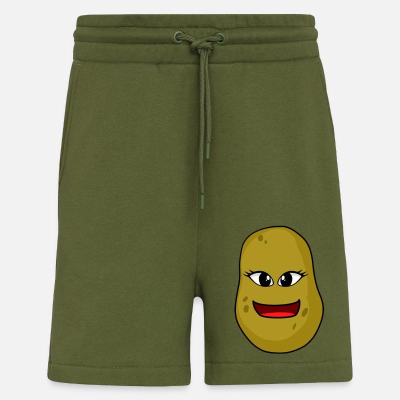 friendly potato face faces potatoes - Shorts - made by SPREAD - MOSS GREEN