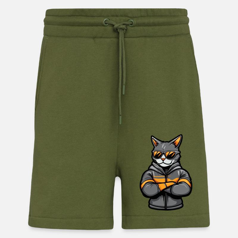 Katze Comic - Shorts - made by SPREAD - MOSS GREEN