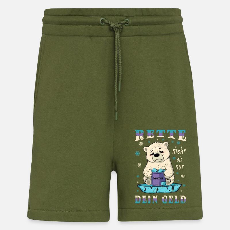 Saving Polar Bears - Shorts - made by SPREAD - MOSS GREEN