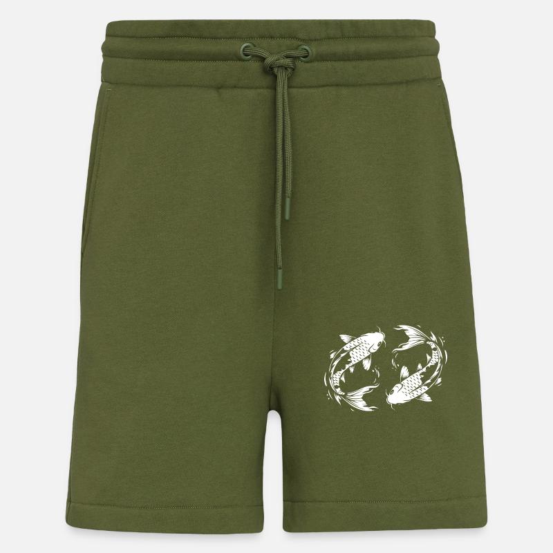 Koi Fish Carpe - Short bio décontracté fabriqué en UE - MOSS GREEN
