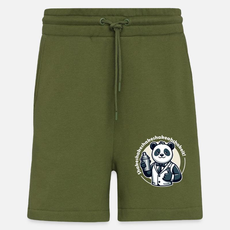 Barman Panda Ours Shaker - Short bio décontracté fabriqué en UE - MOSS GREEN