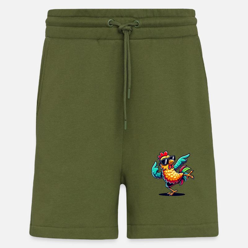 Huhn Comic - Shorts - made by SPREAD - MOSS GREEN