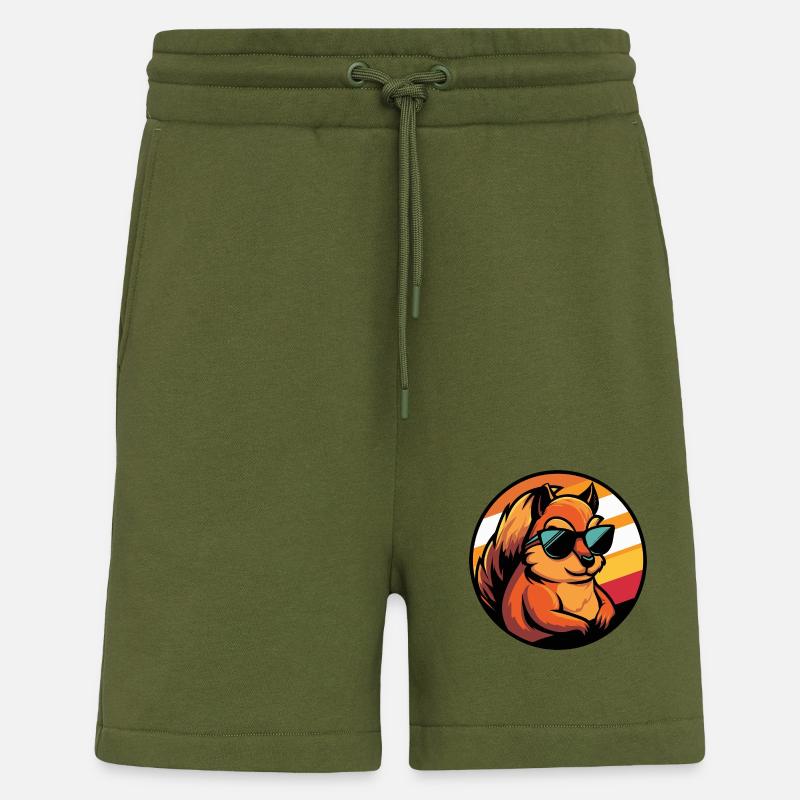 Eichhörnchen Comic Cool - Shorts - made by SPREAD - MOSS GREEN