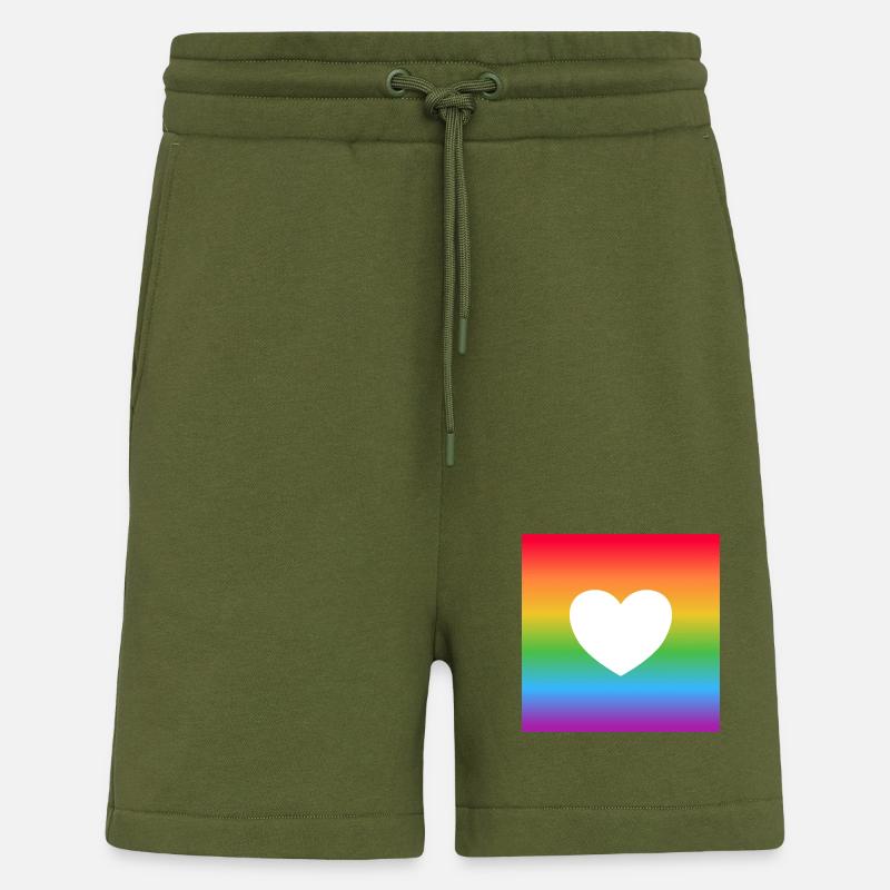 Regenbogen-Herz - Shorts - made by SPREAD - MOSS GREEN