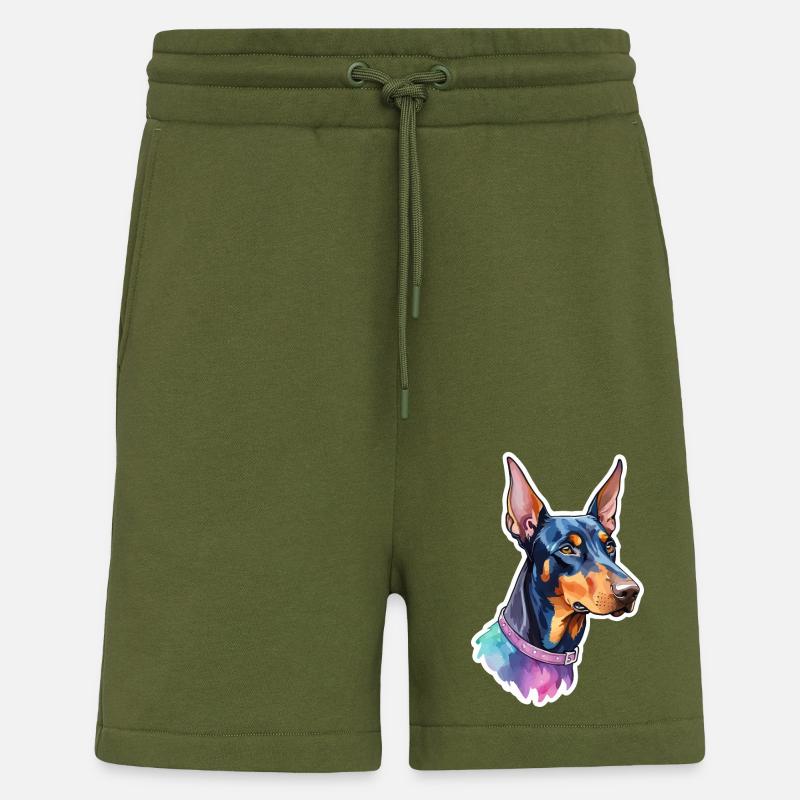 Dobermann Wasserfarben - Shorts - made by SPREAD - MOSS GREEN