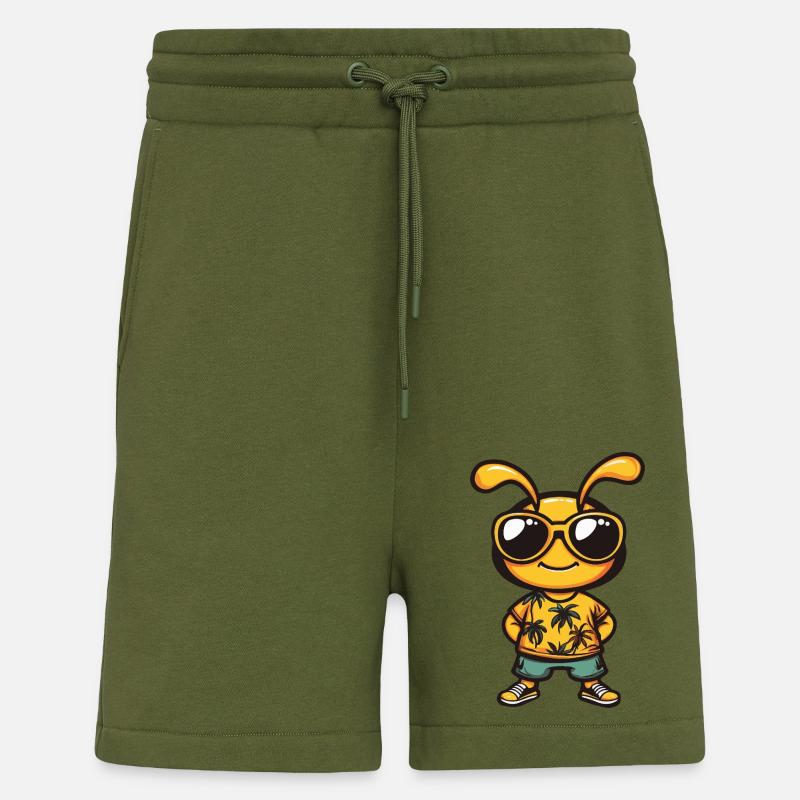 Fourmi Drôle d’été - Short bio décontracté fabriqué en UE - MOSS GREEN