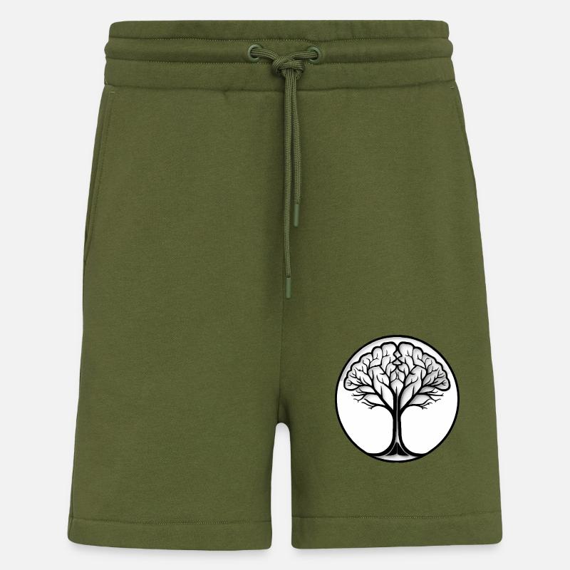 Brain Tree Logo - Mezmerizing Design - Shorts - made by SPREAD - MOSS GREEN