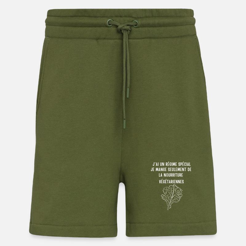 Humour Vert Vegan - Short bio décontracté fabriqué en UE - MOSS GREEN