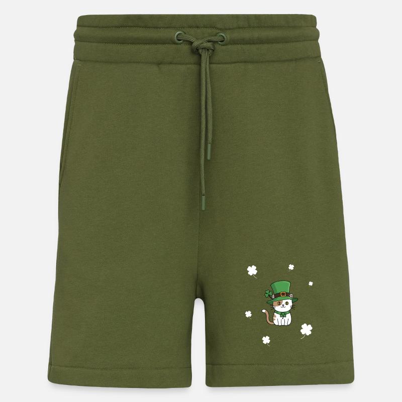 Chat de la Saint-Patrick - Short bio décontracté fabriqué en UE - MOSS GREEN