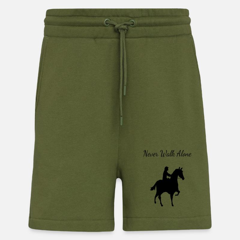 Never Walk alone Cheval - Short bio décontracté fabriqué en UE - MOSS GREEN
