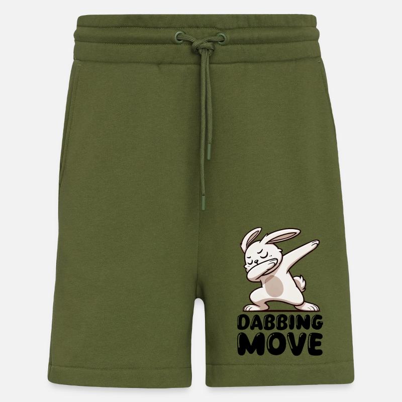 Rabbit Rabbit Dabbing - Shorts - made by SPREAD - MOSS GREEN