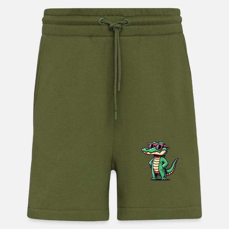 krokodil comic cool - Shorts - made by SPREAD - MOSS GREEN