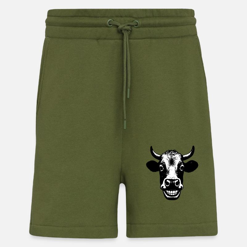 Vache souriante - Short bio décontracté fabriqué en UE - MOSS GREEN