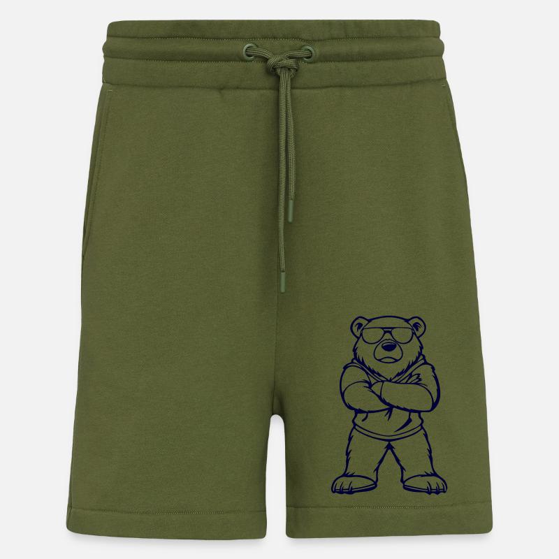 Polar Bear Comic Cool - Shorts - made by SPREAD - MOSS GREEN