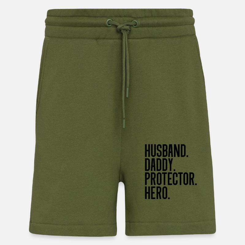 Husband daddy protector hero - Short bio décontracté fabriqué en UE - MOSS GREEN