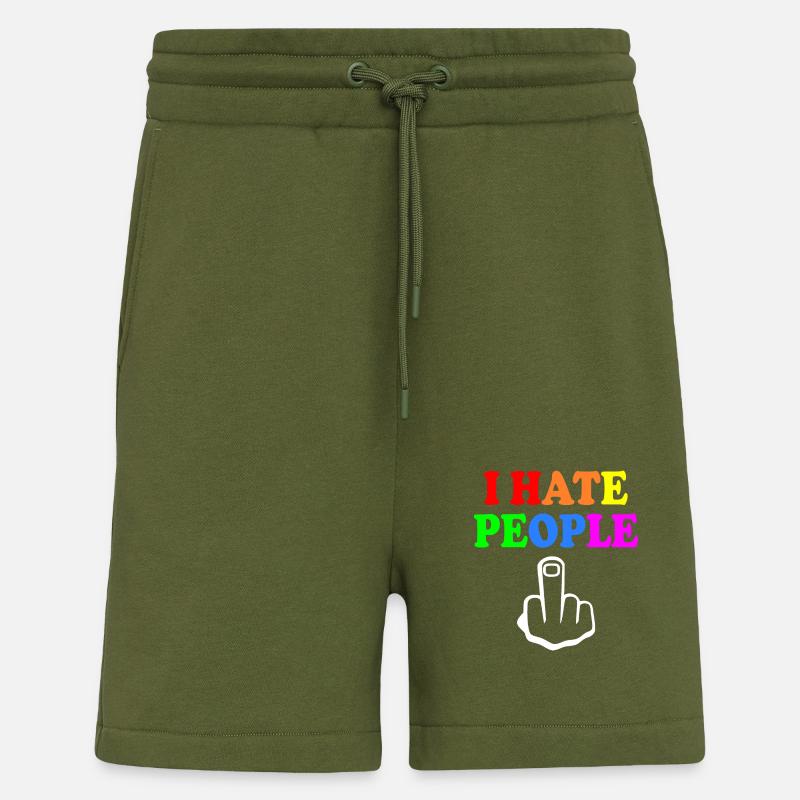I hate people - Short bio décontracté fabriqué en UE - MOSS GREEN