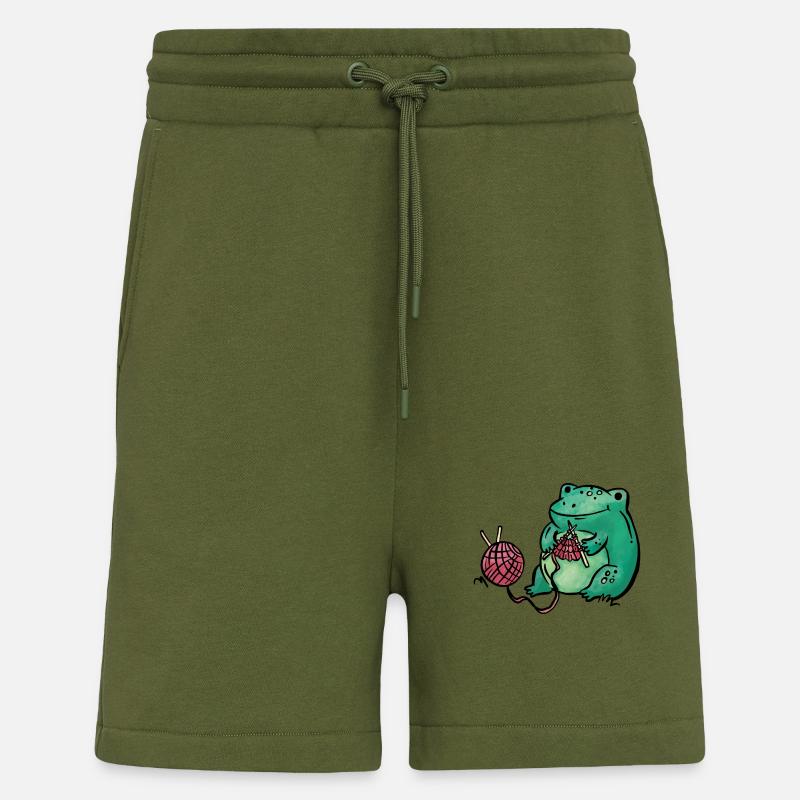 Frosch Stricken Handarbeit - Shorts - made by SPREAD - MOSS GREEN