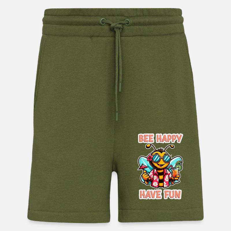 Bee Happy - Amusez-vous 4 - Short bio décontracté fabriqué en UE - MOSS GREEN