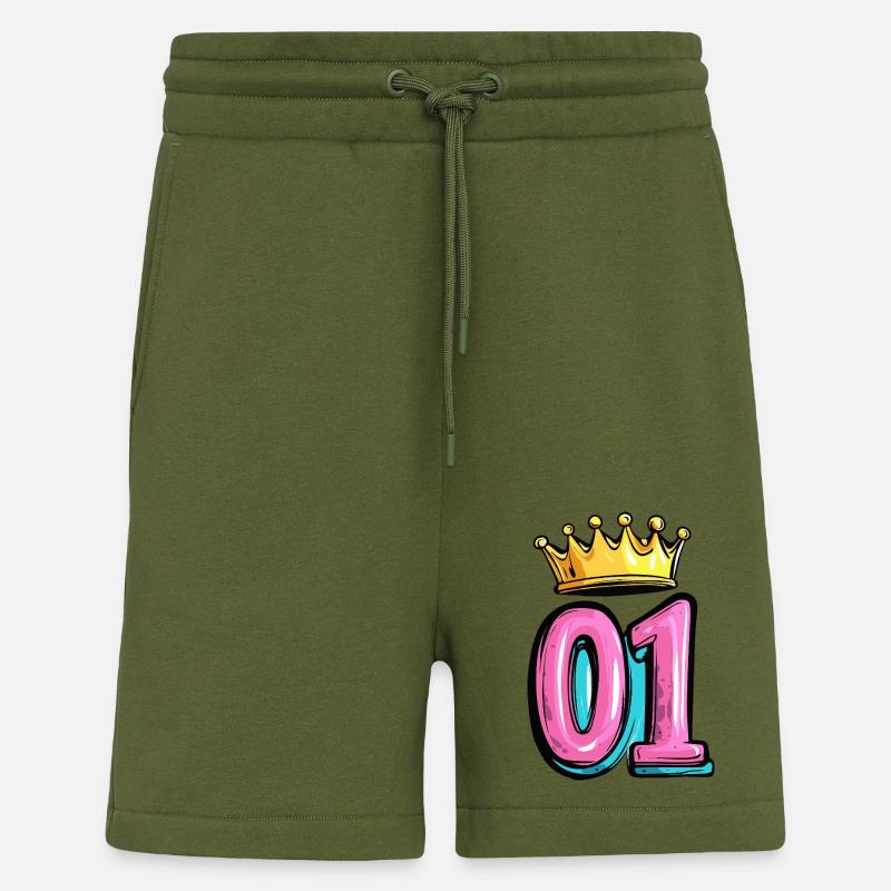 1 Couronne de chiffres - Short bio décontracté fabriqué en UE - MOSS GREEN