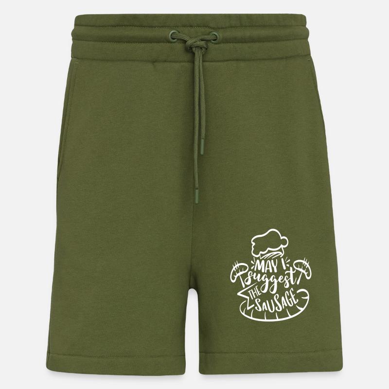 Puis-je suggérer la saucisse - Short bio décontracté fabriqué en UE - MOSS GREEN