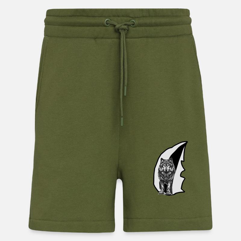Wolf Wölfe Wölfin - Shorts - made by SPREAD - MOSS GREEN