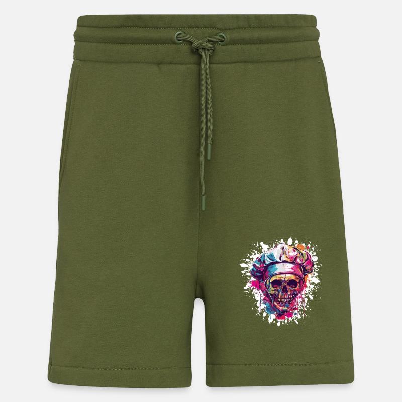 Crâne de chef - Short bio décontracté fabriqué en UE - MOSS GREEN