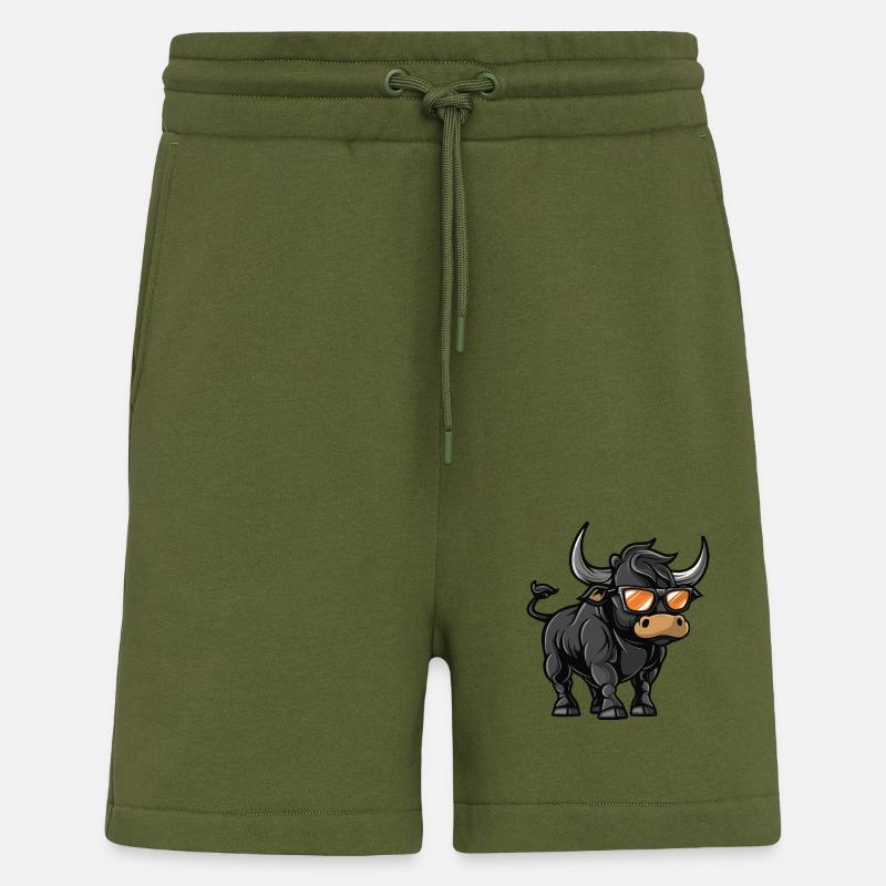 Taurus Bande dessinée Cool - Short bio décontracté fabriqué en UE - MOSS GREEN