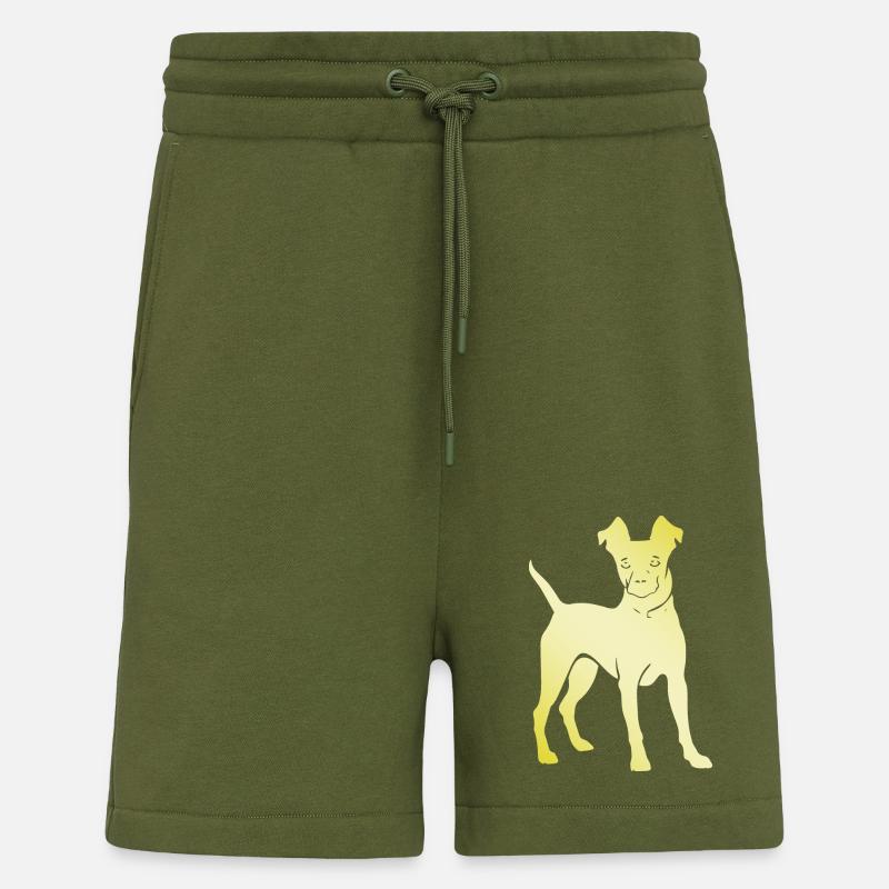 Silhouette de chien Pinscher - Short bio décontracté fabriqué en UE - MOSS GREEN