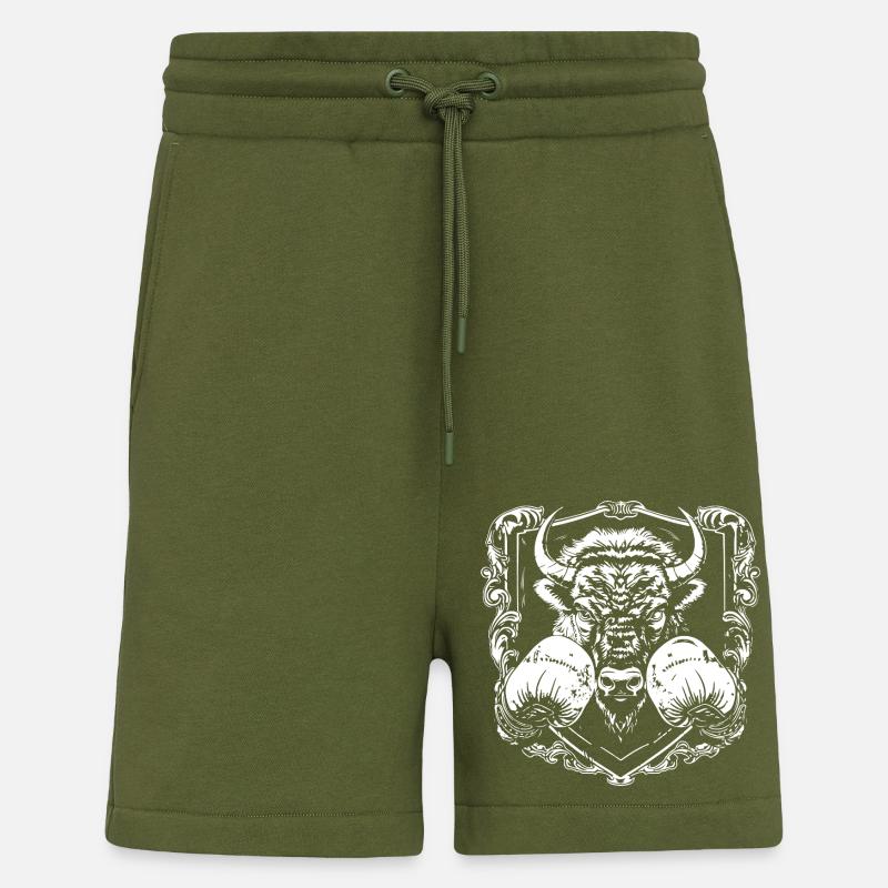 Bison Boxer Fighter - Short bio décontracté fabriqué en UE - MOSS GREEN