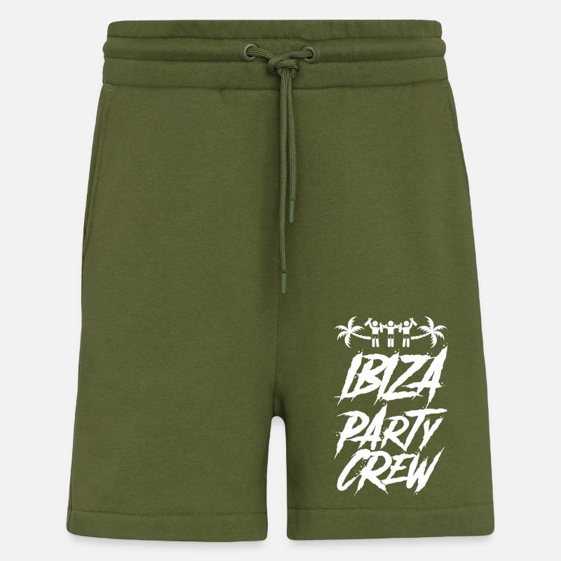 Vacances Ibiza Party Crew - Short bio décontracté fabriqué en UE - MOSS GREEN