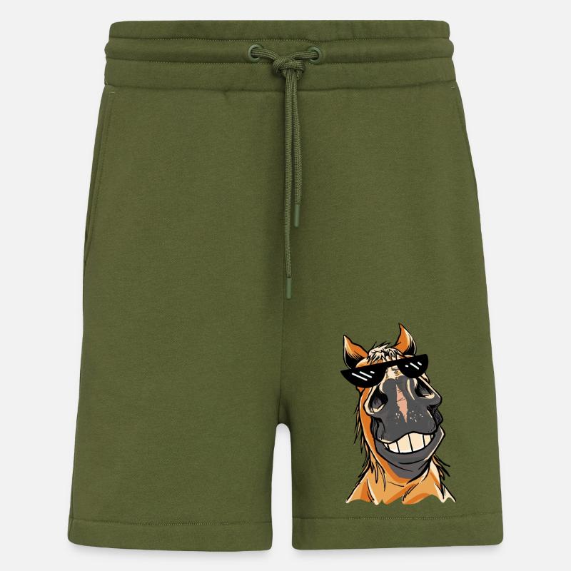 Meme Pferd Pferde Brille Sonnenbrille - Shorts - made by SPREAD - MOSS GREEN