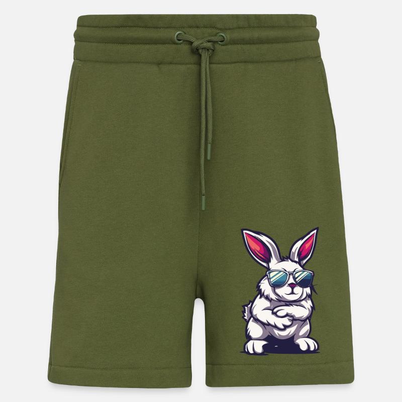 Lapin Bande Dessinée Cool - Short bio décontracté fabriqué en UE - MOSS GREEN