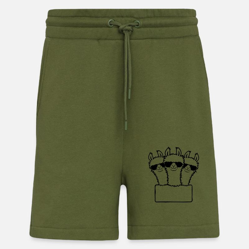 Bouclier vide de l’équipe Lamas - Short bio décontracté fabriqué en UE - MOSS GREEN