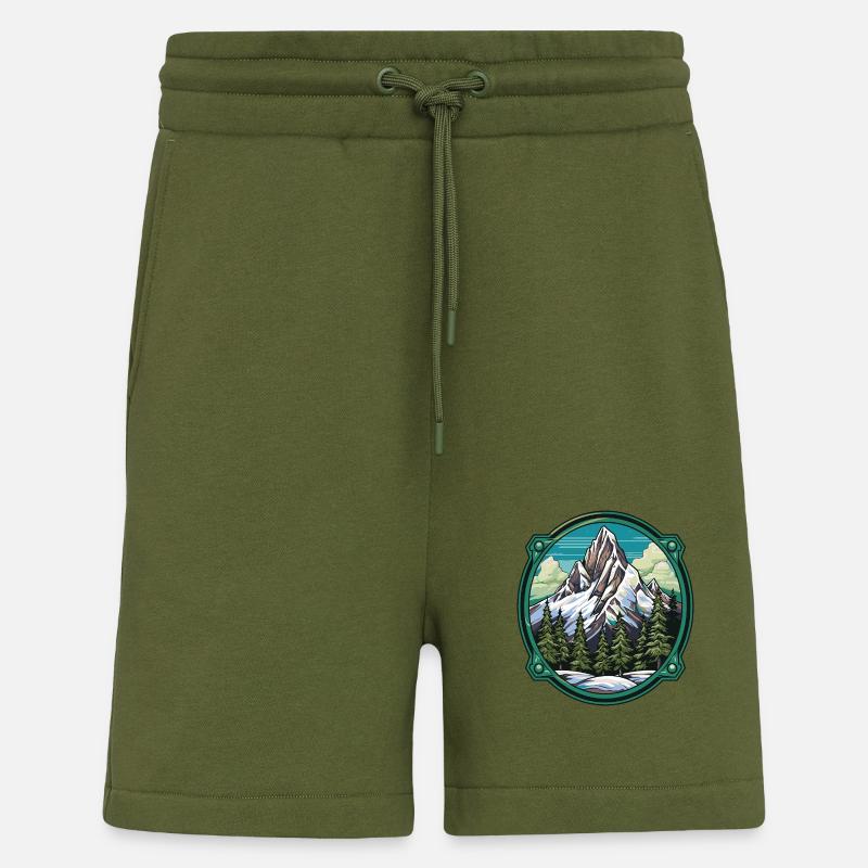 Mountains Winter Nature - Shorts - made by SPREAD - MOSS GREEN
