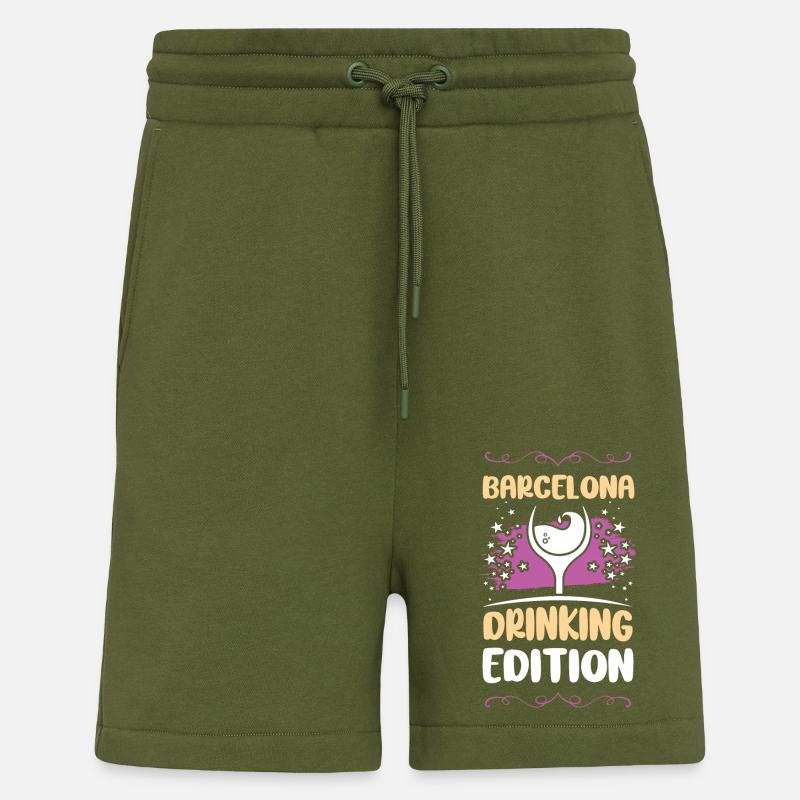 Vacances de fête à Barcelone - Short bio décontracté fabriqué en UE - MOSS GREEN
