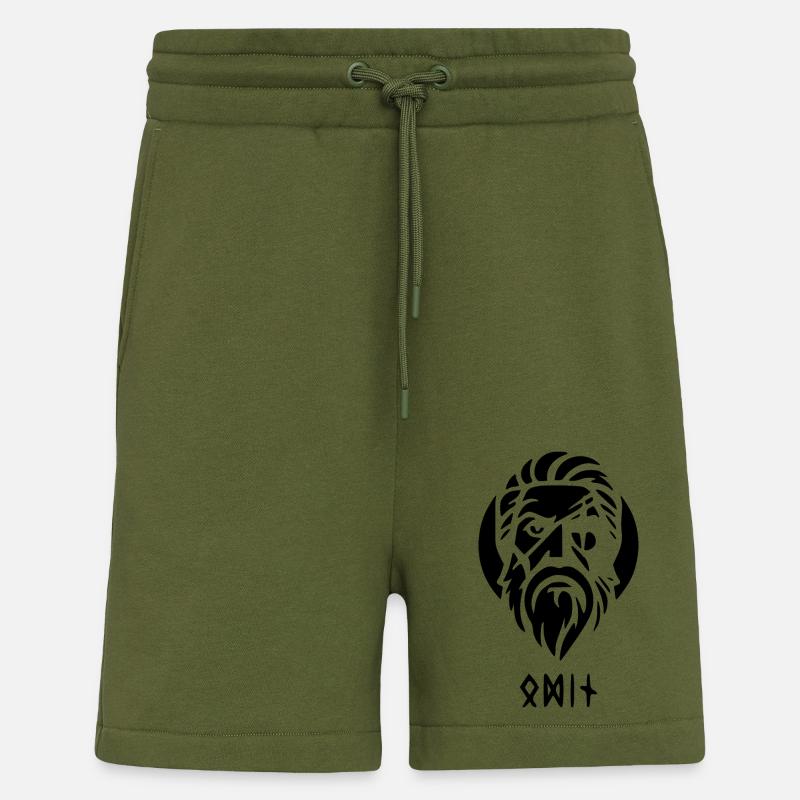 Odin schwarz mit Runen - Shorts - made by SPREAD - MOSS GREEN