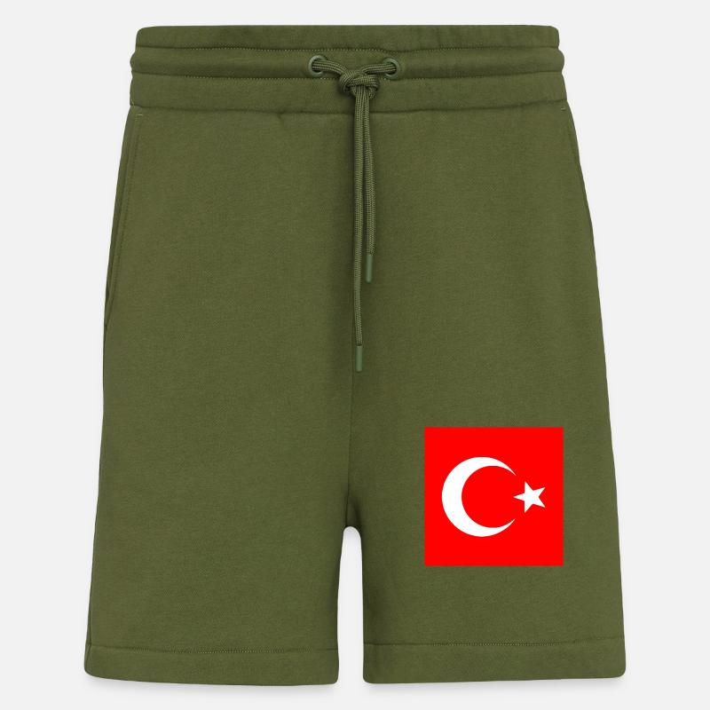 Turquie - Drapeau turc - Short bio décontracté fabriqué en UE - MOSS GREEN