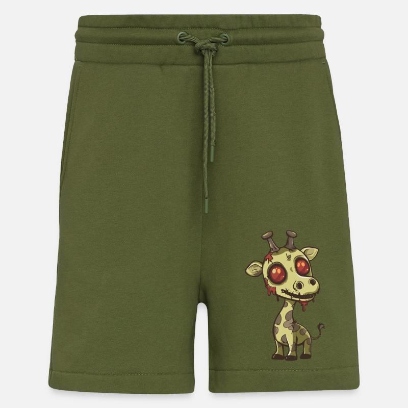 Giraffe Halloween Funny Zombie - Shorts - made by SPREAD - MOSS GREEN