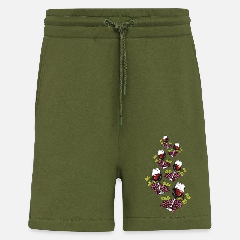 Weinglas Trauben Wein - Shorts - made by SPREAD - MOSS GREEN