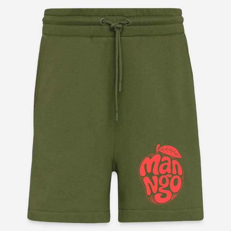Groovy Mango Fruit Typografie - Shorts - made by SPREAD - MOSS GREEN